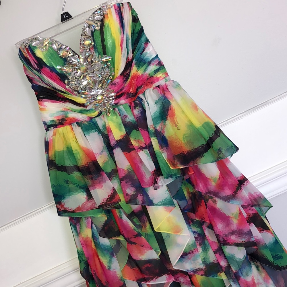 Nightmoves Prom High/Low Multi-Colored Gown